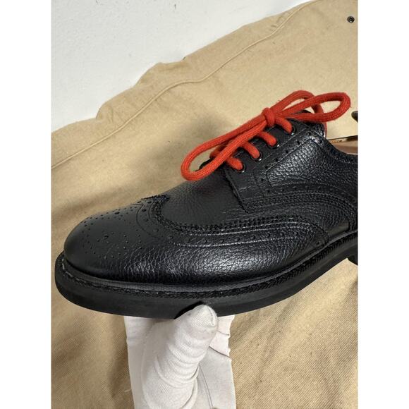 Givenchy Shoes Mens Size 9 Black Brogue Wingtip Derby Lug Sole Made in Italy main image 12